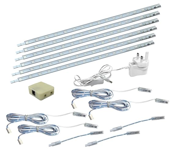 6 X 30cm Plug In Led Blue Under Kitchen Cupboard Cabinet Strip