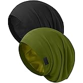 ZHENSILK Silk Bonnet for Sleeping Women, Adjustable Silky Satin Lined Sleep Cap, Silk Hair Wrap Slouch Beanie Hat