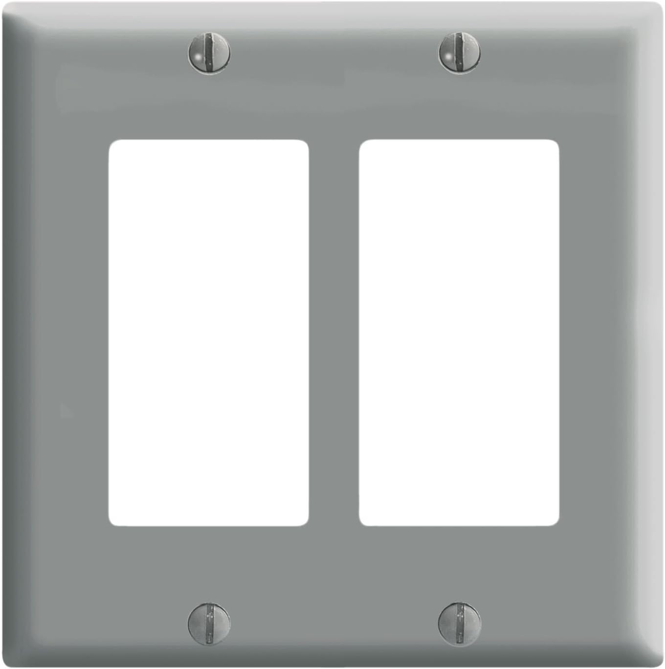 Leviton 80409-GY Decora Wall Plate, 2 Gang, Grey