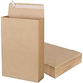 zmybcpack 25 Pack 10" x 15" Expandable Catalog Envelopes, Large Kraft Document Envelopes Self Seal Manilla Envelopes Mailing for Documents, Magazines, Photos