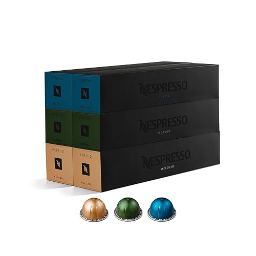 Nespresso Vertuo Discovery Bestsellers Variety Pack Coffee Pods, 60 Pods | Vertuo full-bodied favourites: spicy Stormio, Canada's favourite Melozio and Odacio, compatible with Vertuo machines