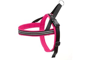 ComfortFlex Small Dog Harness - Made in The USA - Fully Padded, Reflective, Adjustable, Lightweight No-Choke, No-Pull, Non-Chafing Design for Active Dogs, Enhanced Control, Small, Hot Pink