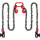 Shipping Container Loading Chain, 1/2" x 5' G80 Bridle Hook for Cargo | Dual Safety Hooks. Hot-Dip Galvanized, Rust Proof. 8800 Lbs. G80 Steel, Stronger. Fits 20ft/40ft