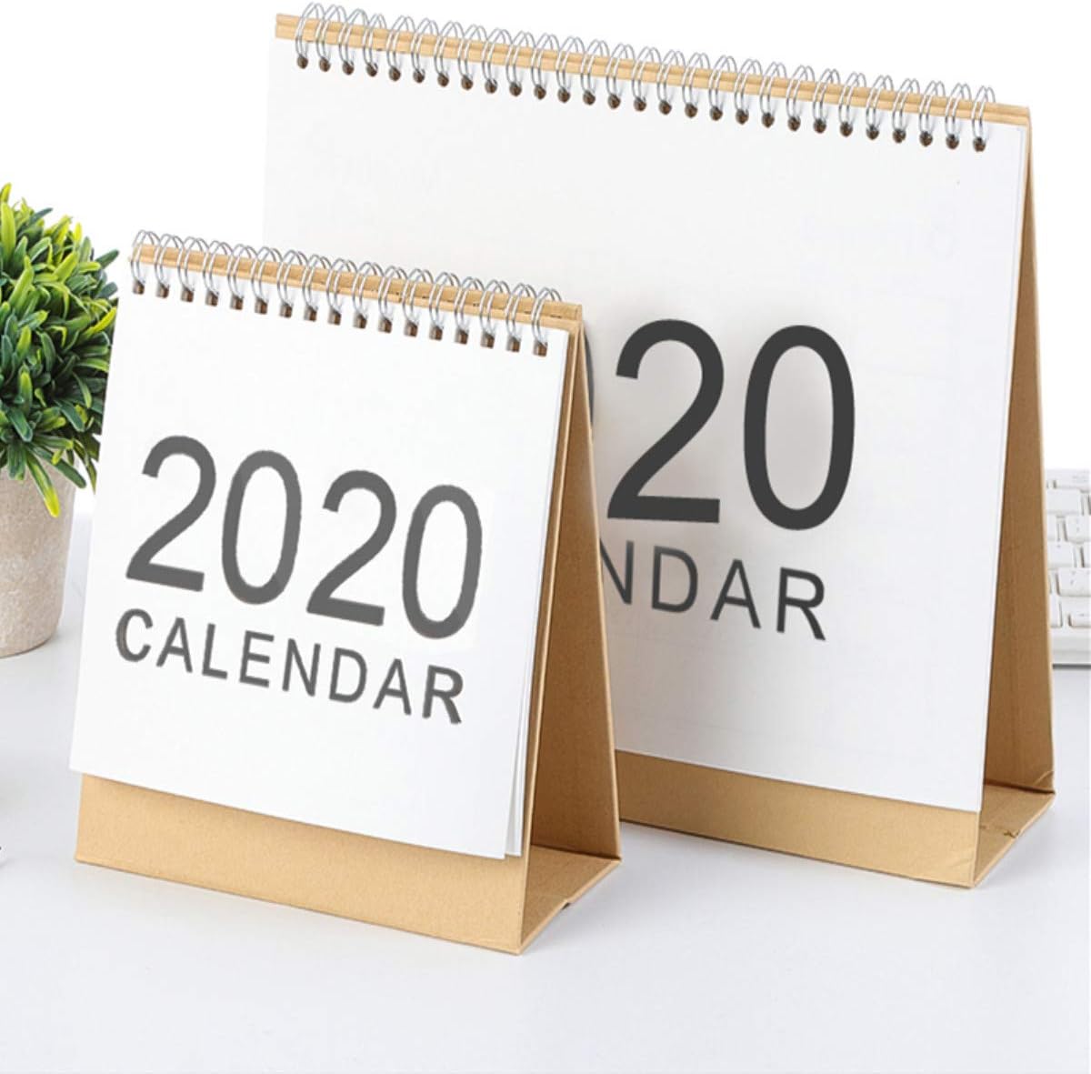 TOPWA 2020 Monthly Small Desk Calendar Simple Table Top Desktop Standing Stand Up Tent Calendars, September 2019 to December 2020 (English Version) (6.5" × 6")