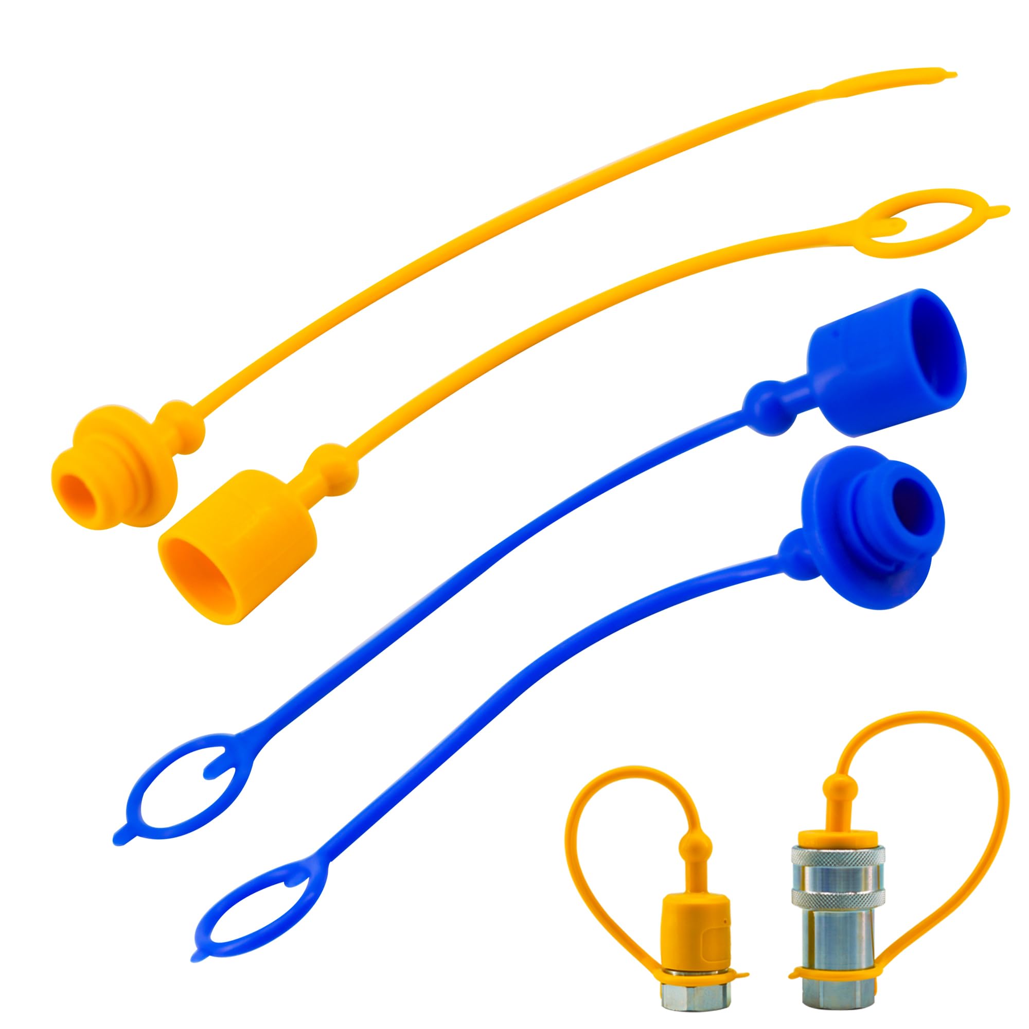 Photo 1 of 2sets 1/2 ISO A Hydraulic Coupler Male Dust Cap and Female Plug Cover