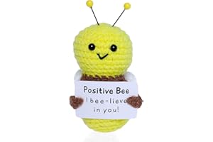 MSEHKM Handmade Crochet Bee Emotional Care knitted Bee Stuffed Crafts Bee Plush for Funny Gag/Christmas/Encouragement
