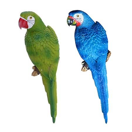 Yard Garden Outdoor Living Resin Parrot Ornament Realistic Bird