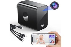 BAOINSE 4K Nanny Camera Supports 2.4G&5G WiFi, Mini Hidden Camera Charger with Motion Detection, Night Version, Nanny Cam Hidden Camera, Small Hidden Camera Wireless Security Camera with Motion Detection