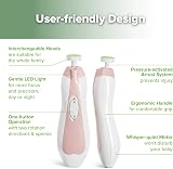 haakaa Baby Nail Trimmer Electric Safe Nail File Kit with LED Light 6 Heads Pink view 4