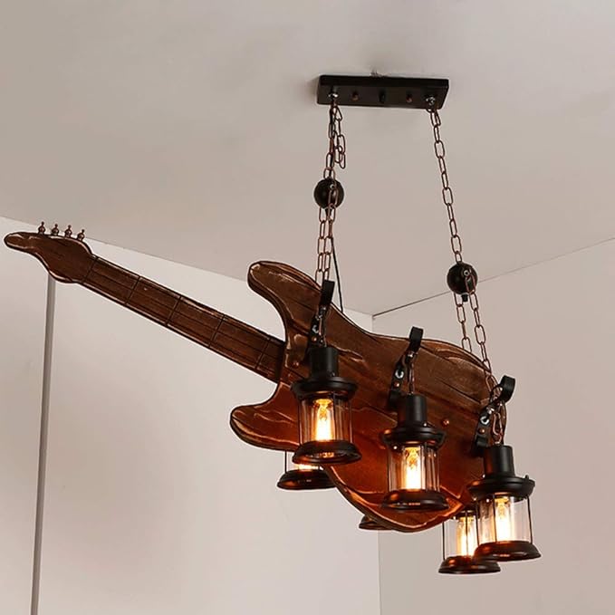 Pendant Light Industrial Vintage Guitar Bass Hanging Chandelier
