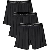 Separatec Boxers for Men, Bamboo Rayon Mens Boxers Cooling Breathable Loose Men's Underwear, Boxer Shorts 3 Pack