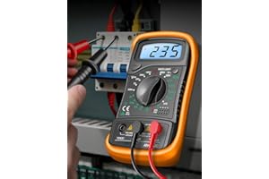 Multimeter with Backlight Auto-Range AC/DC Voltage Current Resistance Temperature,Portable Multi Meter with Thermocouple, 0.1