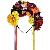 DreamLily Flower Crown Headband Halloween Cinco De Mayo Party Costume Dia de los muertos Headpiece NC25