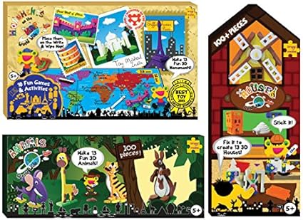 Imagimake Worldwide Combo: Monuments On The Map+Animals+Houses