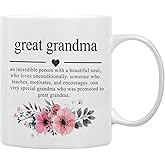QASHWEY Great Grandma Mug, Great Grandma Gifts, Gifts for GreatGrandma, Mothers Day Tea Cup Gift for GreatGrandmother, GreatGrandma Definition Coffee Cups Ceramic 11oz