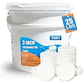 Chlorine Tablets 3 inch 25 Pounds, TABIT Swimming Pool Long Lasting Chlorinating Tablets, Slow Dissolving, Tri-Chlor for Swim Pool, Hot Tubs, Spa