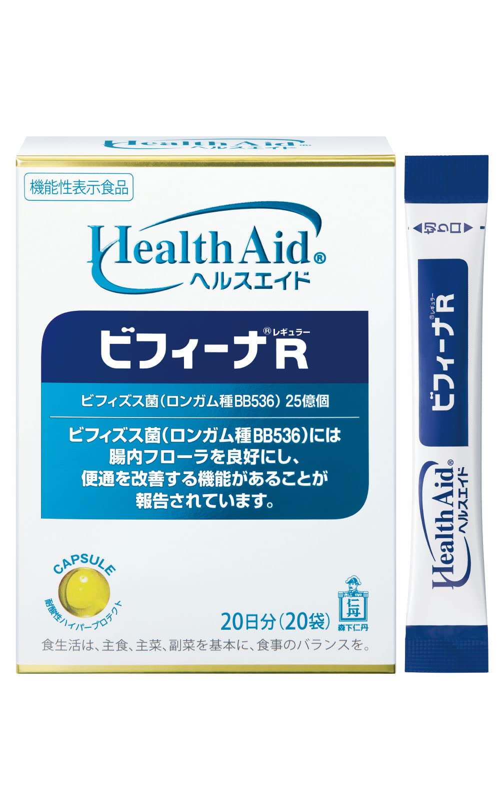 森下仁丹 ヘルスエイド ビフィーナR 20日分 20包 [機能性表示食品]商品画像