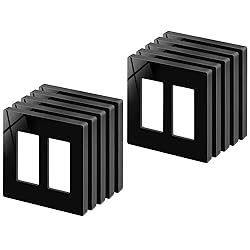 BESTTEN 10 Pack 2-Gang Black Screwless Wall