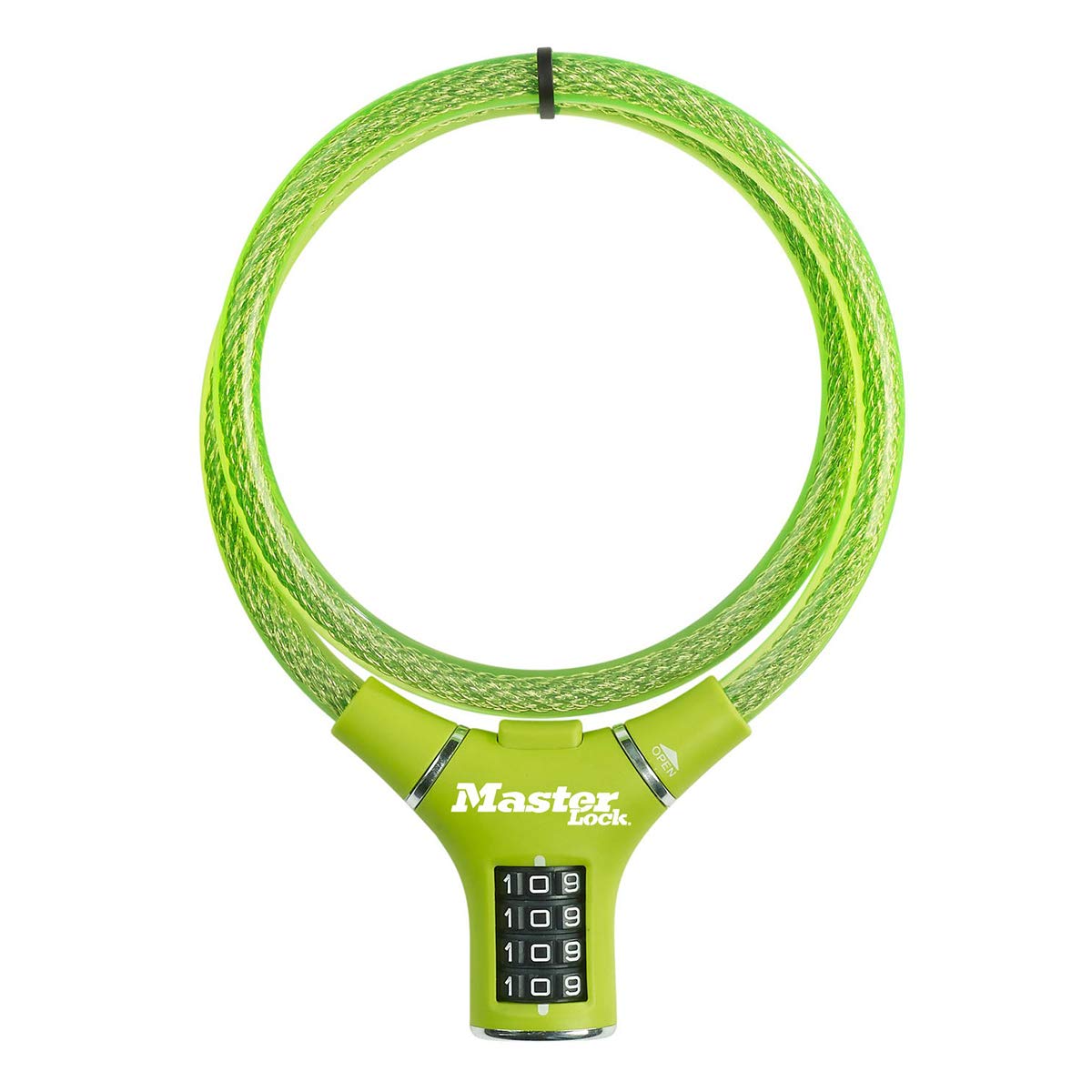 MASTER LOCK Bike Cable Lock [Combination] [90 cm Cable] [Outdoor] [Green] 8229EURDPROGRN - Ideal for Bike, Skateboards, Strollers, Lawnmowers and Other Outdoor Equipment
