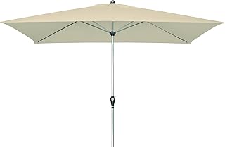 doppler Aluminium Sonnenschirm SL-AZ 220x140 - Rechteckiger Kurbelschirm - Modernes Design - Starker UV-Schutz - 220x140 cm - Natur