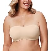 AISILIN Women's Strapless Bra Bandeau Underwire Minimizer for Big Busted Plus Size Support Silicone-Free