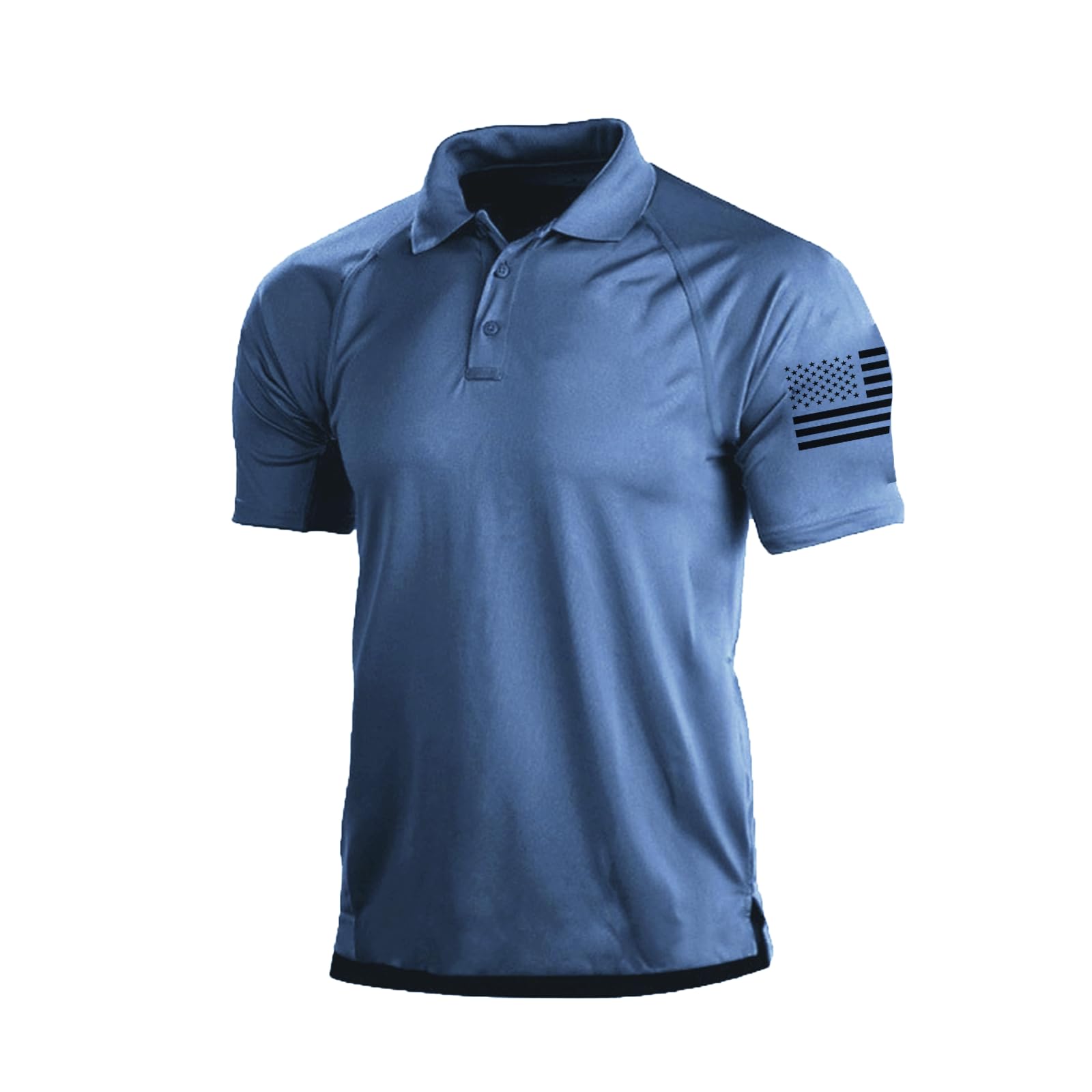 Photo 1 of H HYFOL Polo Shirts for Men Graphic Stretch Casual American Patriotic Short Sleeve Raglan Golf Polos for Men(Light Blue,XXL)
