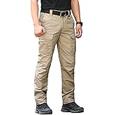 CARWORNIC Men's Ripstop Tactical Pants Water-Resistant Military Cargo Pants Lightweight EDC Pockets Outdoor Hiking Work Pants