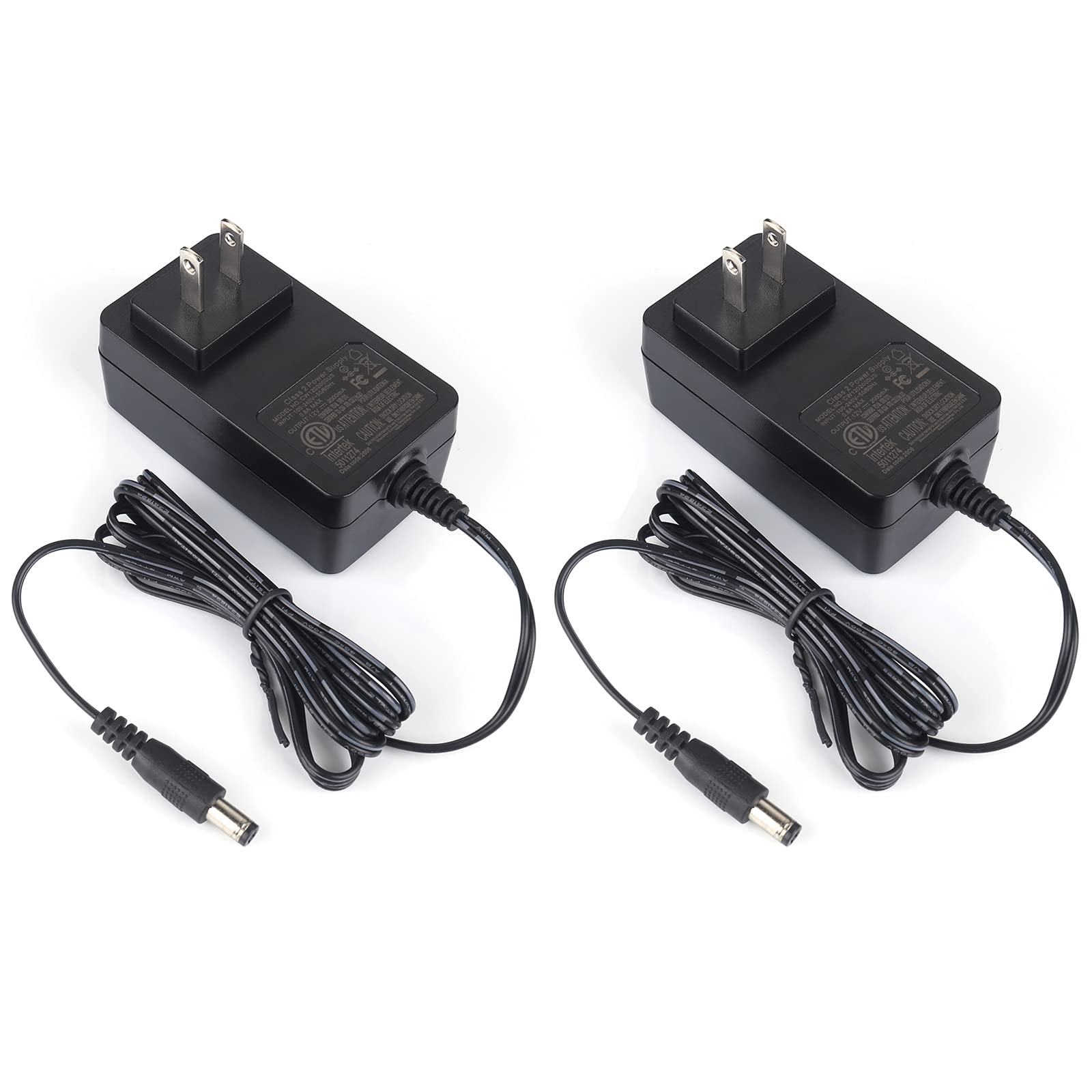 Photo 1 of LED Lamp Belt Fittings, ALED LIGHT® 2pcs 12 Volt 2 Amp LED Strip Light Power Adapter, AC to DC, 2.1mm X 5.5mm Plug, Regulated 12V 2A Power Supply Wall Plug for LED Strip Light