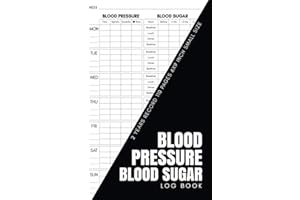 Blood Pressure Blood Sugar Log Book: Over 2 Years Diabetes, Heart Rate Monitor Journal, Glucose/ Medication Notebook, Handy Size Health Record ... Checker Diary For Men, Women, Elderly, Adults