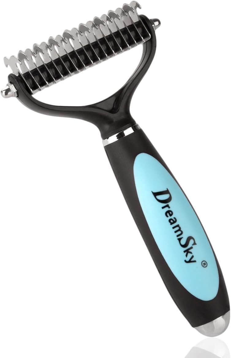 DreamSky deShedding Tool For Small, Medium & Large Dogs/Cats With Short And Long Hair