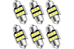 AUXLIGHT 6614 6641 6612F 6615 F30-WHP TS-14V1CP 29MM 1.14”Festoon LED Interior Light Bulbs 6000K Xenon White, Super Bright 6S