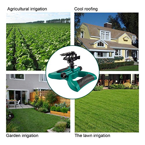 image for Ihomepark Lawn Sprinkler System, Automatic Outdoor 360 Rotating  Adjus