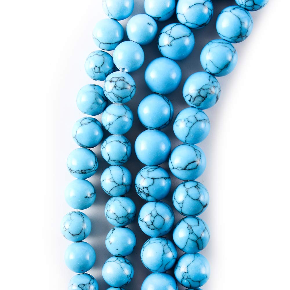 RayLineDo® 50Pcs 8mm Natural Blue Turquoises Stone Round Beads Loose Beads Wholesale for Jewelry Making — image 1
