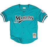 Mitchell & Ness Florida Marlins 1995 Andre Dawson Authentic Button Down BP Jersey - Teal