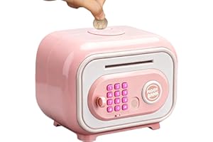 Piggy Bank Cash - Coin Can ATM Bank, Electronic Coin MoneyBank for Kids Age 3-12, with Code and Fingerprint Password for Coun