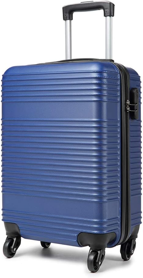 Carry On Suitcase Hand Cabin Luggage Lightweight with Durable 4 Spinner Wheels, 20'' Navy