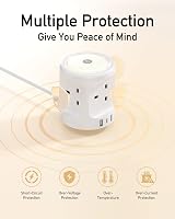 Kemelo 7-in-1 USB Extension Lead with Night Light, 4 UK Outlets, 2M view 4