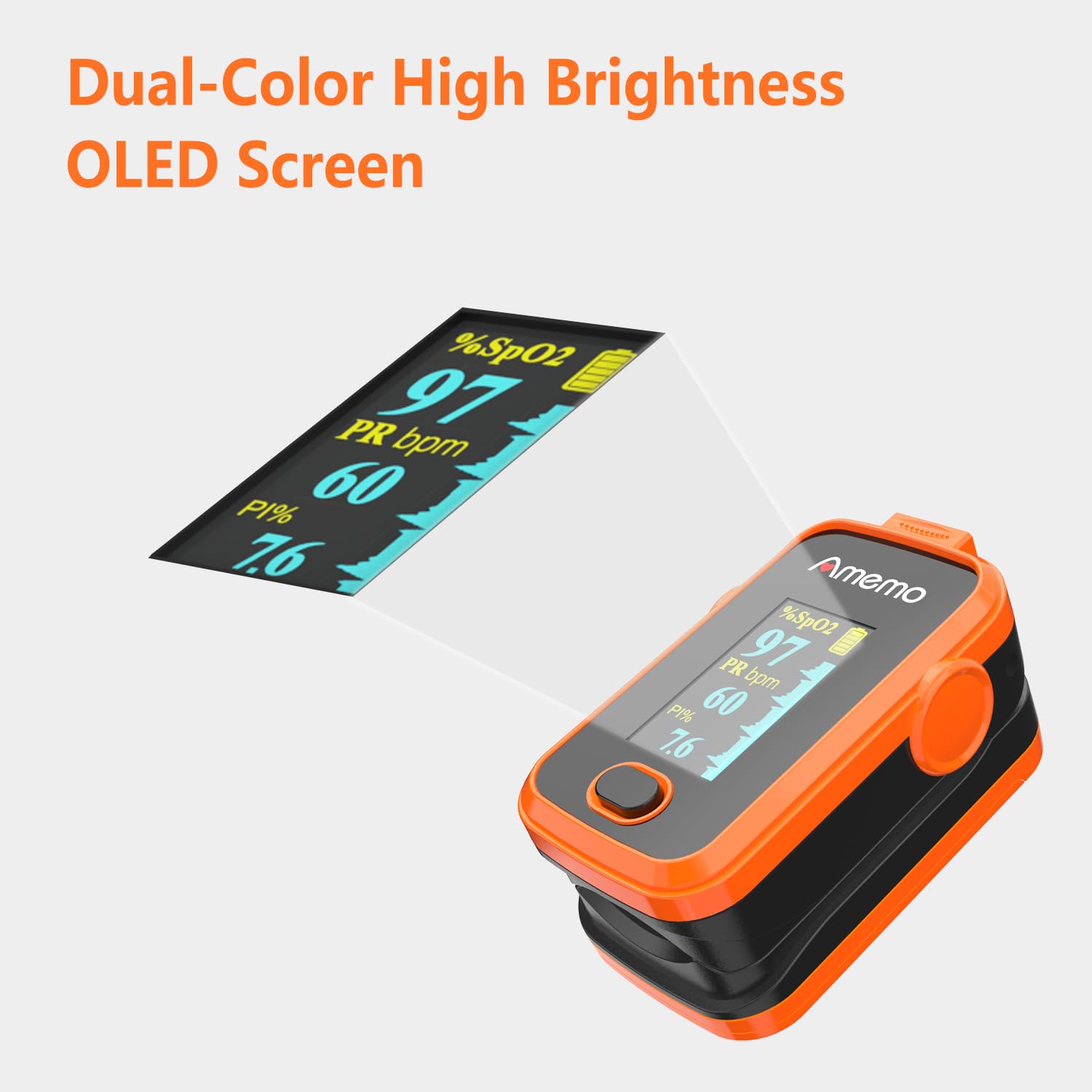 Mua Pulse Oximeter, OLED Display Oxygen Monitor Fingertip, Blood Oxygen ...