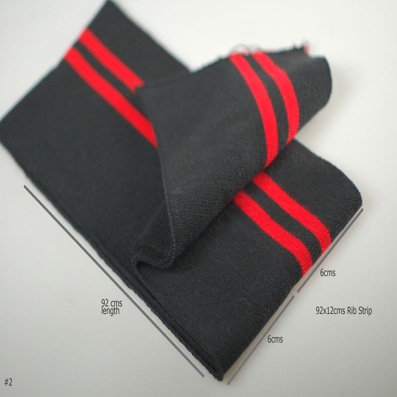 Neotrim Knit Rib Cuff Waistband with Stripes Trimming