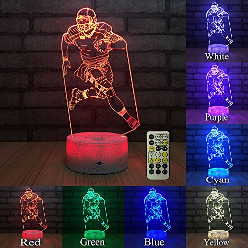 image for FlyonSea Football lamp,Rugby Ball Bedside Lamp 7 Colors Change + Remot