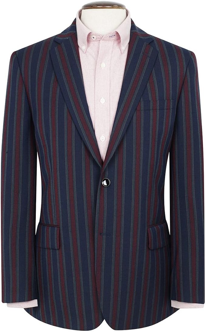 navy stripe harris tweed blazer