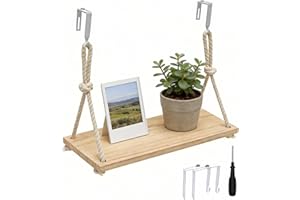 Fernlandia Cubicle Shelf Hanging, Office Cubicle Wall Shelf with Rope Adjustable Hooks, Office Desk Accessories for Office De