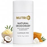 Nutri11 Tallow Deodorant, Aluminum-Free &mdash; Beef Tallow &amp; Magnesium Natural Deodorant for Men &amp; Women | Baking-Soda-Free Formula for Sensitive Skin | Doctor-Formulated, 2.65 oz