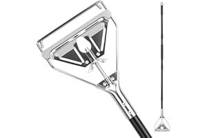 KeFanta 60" Metal Mop Handle Commercial Heavy Duty, Quick Change Industrial Mop Stick Replacemet,Side Gate Mops Head Replacement Holder for Floor Cleaning