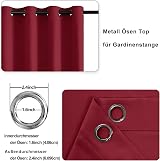 DWCN Blackout Curtains with Tiebacks 52x84 Burgundy 2 Panels Thermal Insulated view 3