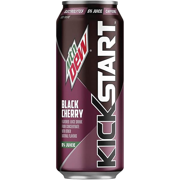 MOUNTAIN DEW KICKSTART – BLACK CHERRY – 16OZ.