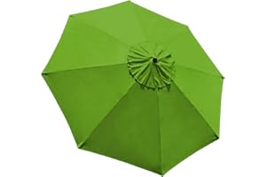 EliteShade USA 9FT Patio Umbrella Replacement Covers 8 Ribs Market Umbrella Canopy Cover (CANOPY ONLY) (Macaw Green)