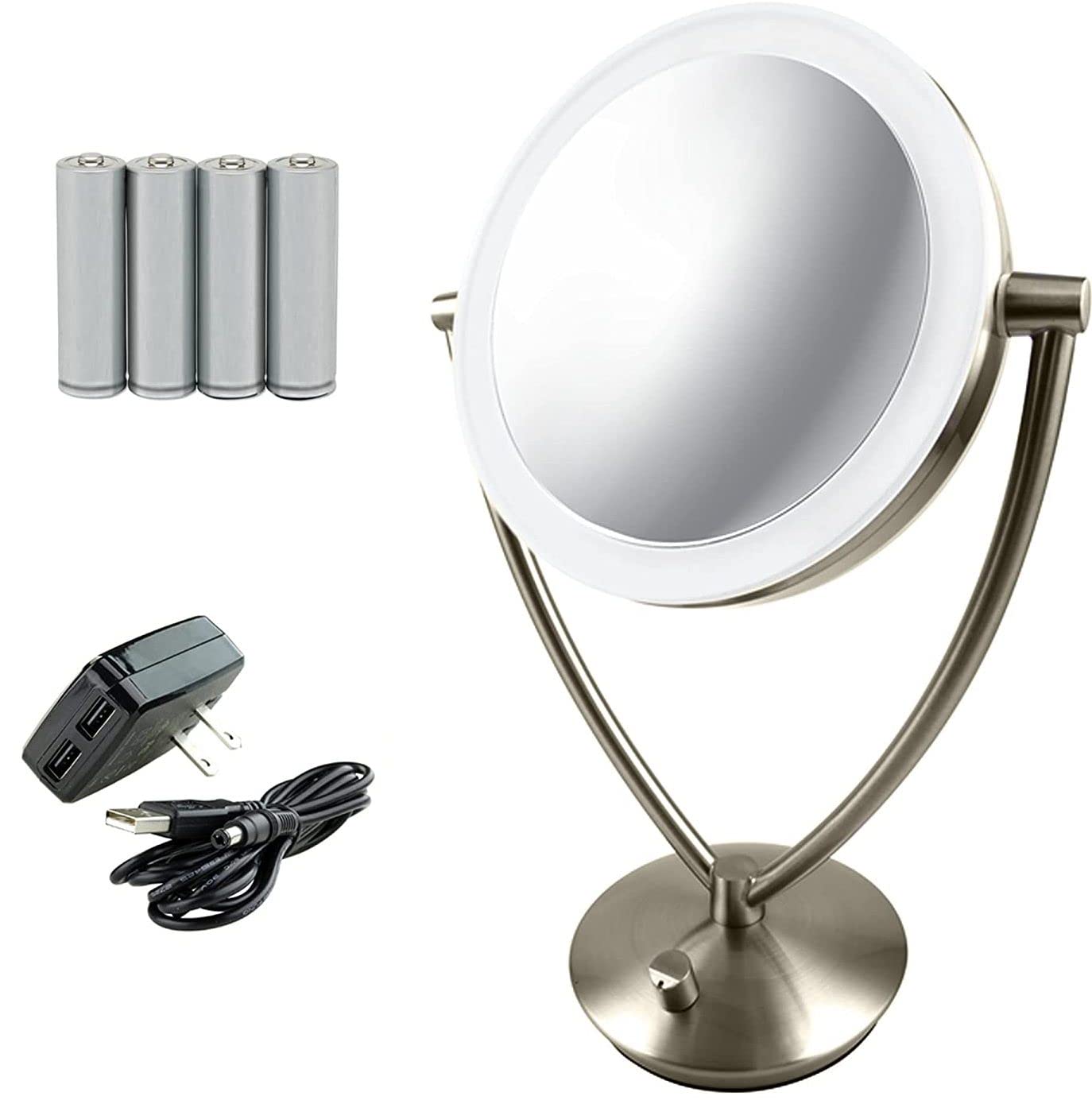 Ovente LED Lighted Makeup Mirror 7.5 Inch Table Top