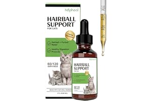HAPHEAL Cat Hairball Support Drops, Cat Hairball Relief Digestive Aid,Hairball Remedy Cat Treats, Cat Furball Treatment, Hairball Cat Treats for Skin & Coat, Digestion, Nutrient Absorption,60ml