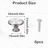 Nuqin 6Pcs Cabinet Knobs Stainless Steel 24mm Diameter 0.94in view 3